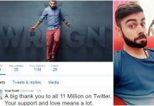 Virat Kohli reaches 11 million followers on Twitter, thanks Viratians for love and support!